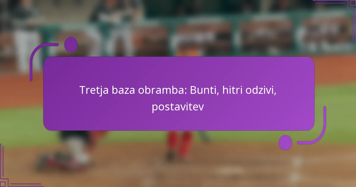 Tretja baza obramba: Bunti, hitri odzivi, postavitev