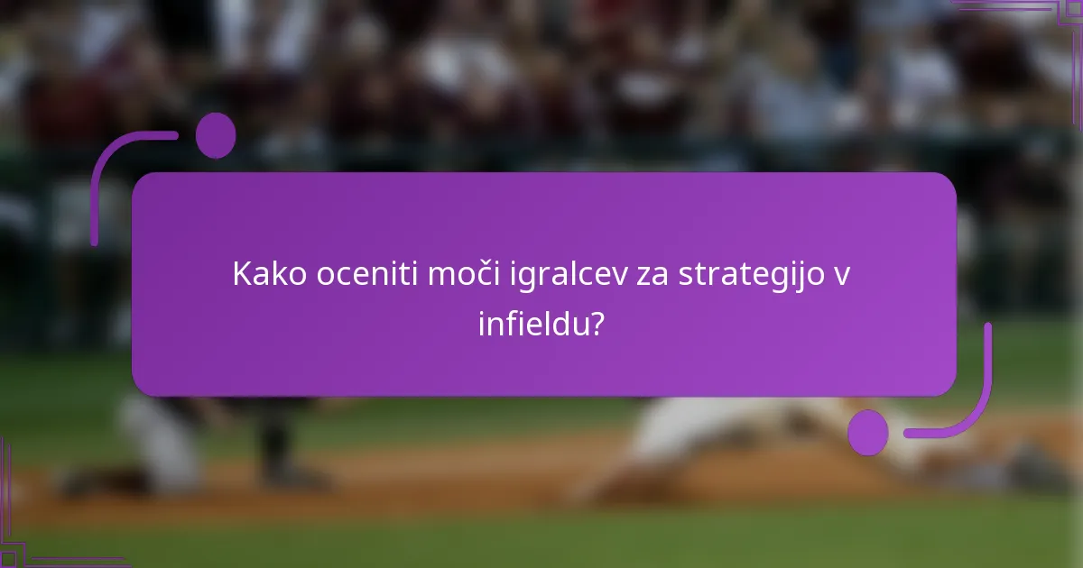 Kako oceniti moči igralcev za strategijo v infieldu?